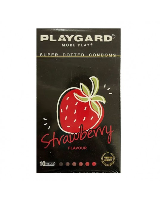 Playgard More Play Super Dotted Condom Strawberry
