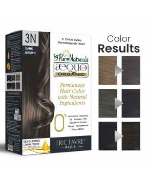 3N Onyx Dark Brown Organic Hair Color Ecocert Certified French Import Kit- 195 ml- AEQUO ORGANIC