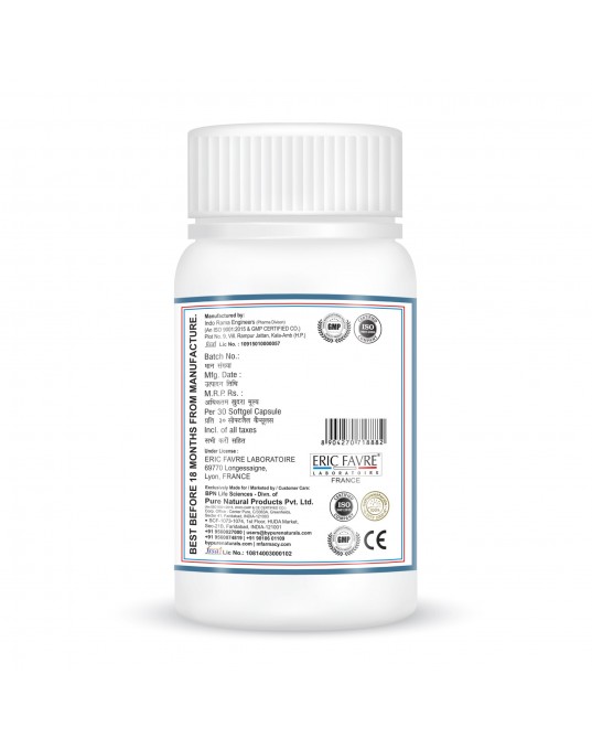 OMEG369 Omega 3, 6, 9 & Vitamin E Oil - KIN - 60 Soft Gel Capsules - French Formulation