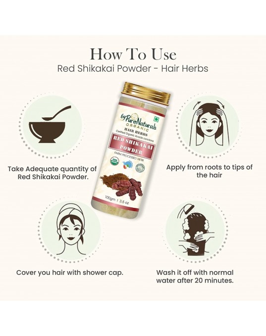 Organic byPurenaturals Red Shikakai Herb Powder-100gm