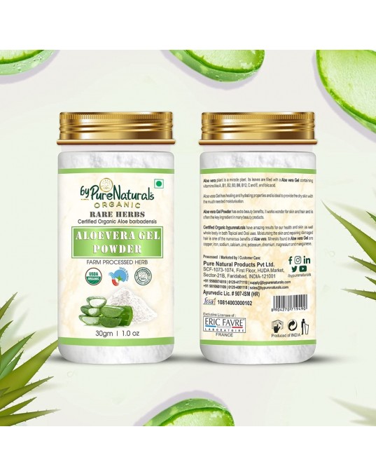 Organic byPurenaturals Aloevera Gel Powder - 30 gm
