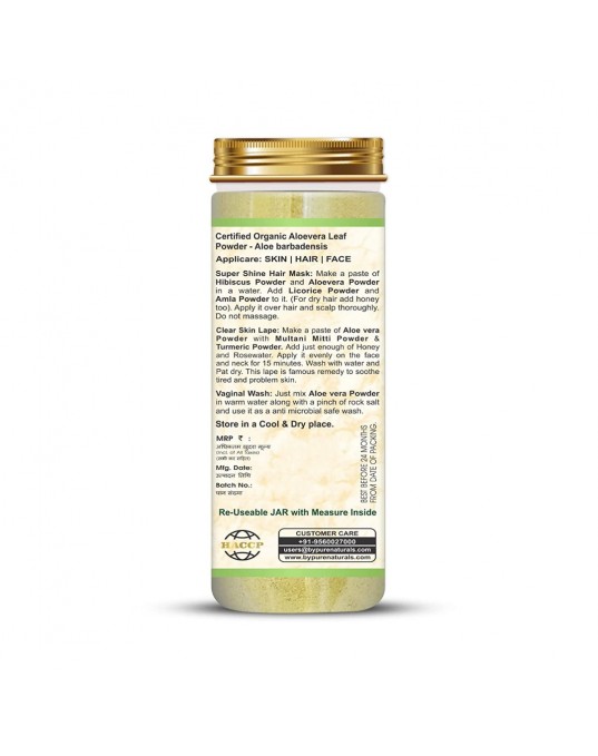 Organic byPurenaturals Aloevera Leaf Herb Powder - 100gm (Pack of 2)