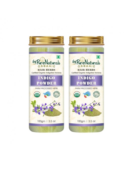 Organic byPurenaturals Indigo Herb Powder - 100gm (Pack of 2)
