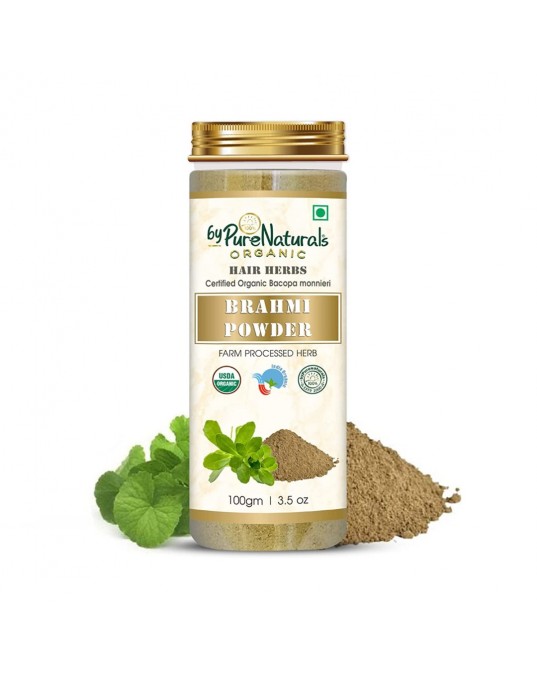 Organic byPurenaturals Brahmi Herb Powder - 100gm (Pack of 2)