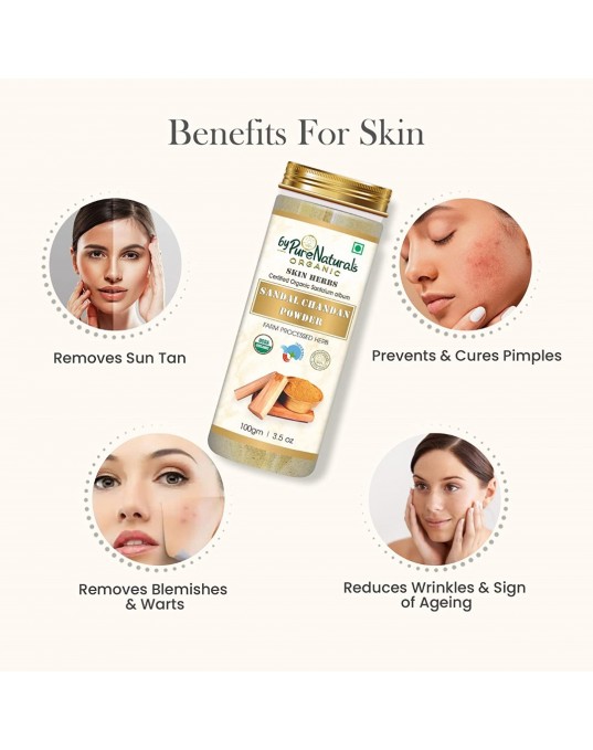 Organic byPurenaturals Sandal Chandan Herb Powder 