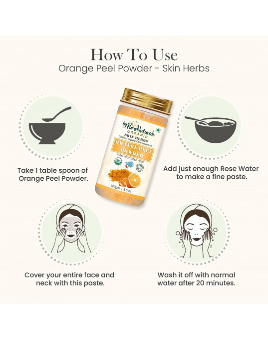 Organic byPurenaturals  Orange Peel  Herb Powder - 100gm
