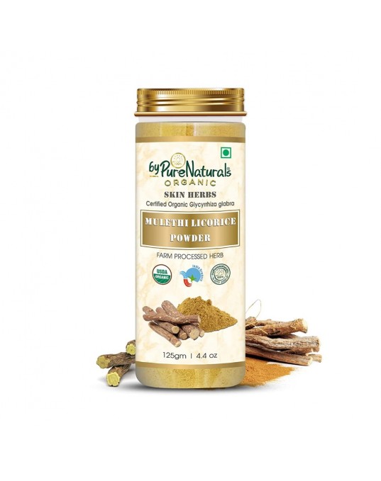 Organic byPurenaturals Mulethi Licorice Herb Powder - 125gm (Pack of 2)