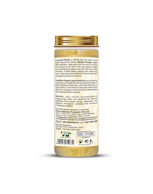 Organic byPurenaturals Mulethi Licorice Herb Powder - 125gm (Pack of 2)