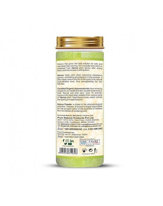 Organic byPurenaturals Henna Herb Powder-125gm