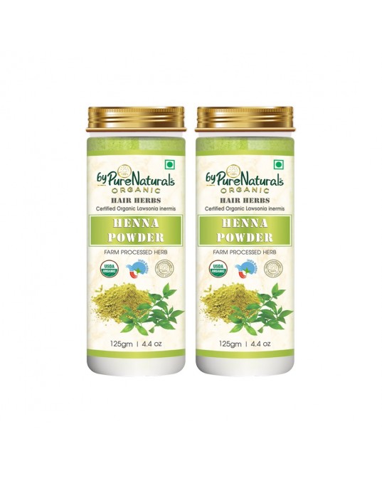 Organic byPurenaturals Henna Herb Powder - 125gm (Pack of 2)