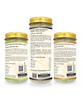 Organic bypurenaturals Amla powder, Reetha Powder & Shikakai Powder Combo -350gm