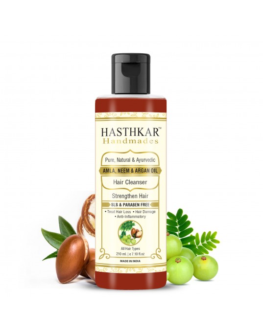 Hasthkar Handmades SLS Paraben Free Amla Neem & Argan Oil Hair Shampoo for Men & Women 210ml Pack of 2