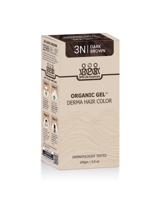 QuikHennaOrganic Gel Derma Long Hair Color 3N Dark Brown Pack of 2