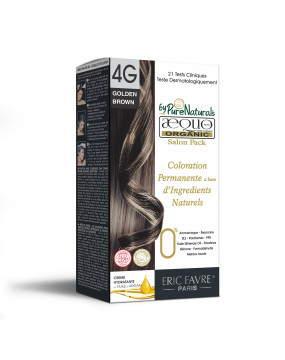 4G Golden Medium Brown Organic Hair Color Salon Pack Ecocert Certified French Import Kit- 120 ml- AEQUO ORGANIC